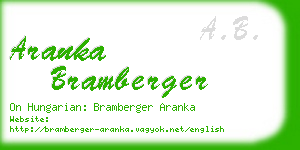 aranka bramberger business card